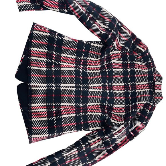 1. State Womens Plaid Blazer Jacket Size 2 Cotton/Polyester Blend Black/White/Re - Picture 5 of 6